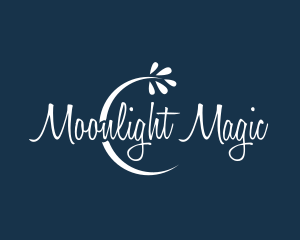 Midnight - Midnight Moon Flower Text logo design