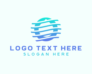 Aqua - Gradient Waves Droplet logo design