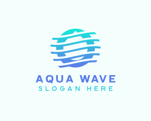 Gradient Waves Droplet logo design