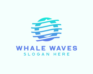 Gradient Waves Droplet logo design