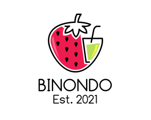 Natural - Strawberry Fruit Juice Drink logo design