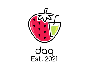 Natural - Strawberry Fruit Juice Drink logo design
