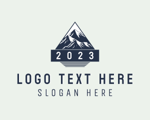 Mountaineering - Trekking Mountain Peak logo design