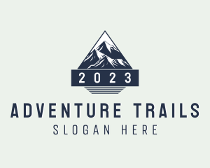 Trekking Mountain Peak logo design