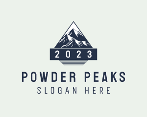 Trekking Mountain Peak logo design