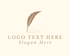Calligraphy - Feather Quill Literature logo design