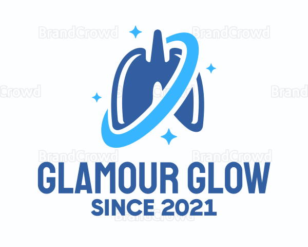 Blue Shining Respiratory Lungs Logo