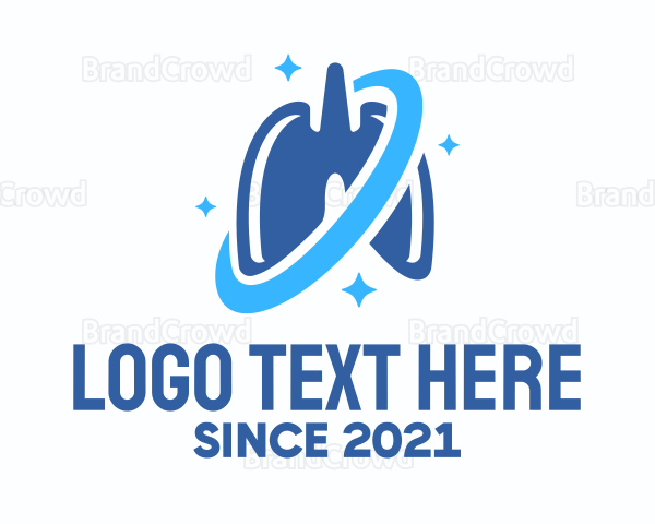 Blue Shining Respiratory Lungs Logo