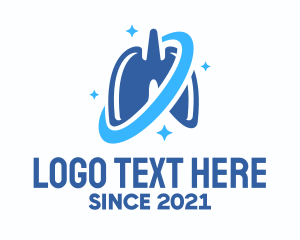 Respiratory System - Blue Shining Respiratory Lungs logo design