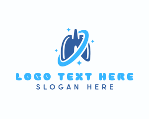 Pneumonia - Lung Breath Oxygen logo design