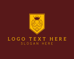 King - Lion Crown Crest logo design