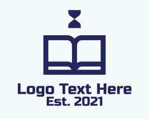 Library - Blue Book Hourglass logo design