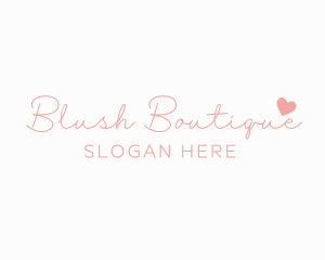 Blush - Signature Heart Wordmark logo design