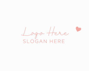 Writer - Signature Heart Wordmark logo design