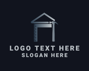 Tools - Hammer House Ruler Construction logo design