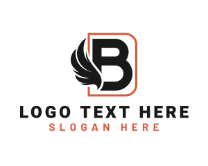 Letter B - Feather Wing Letter B logo design