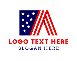America - America Star Stripes Flag logo design