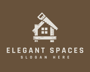 Wooden House Construction logo design