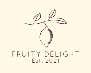 Lemon Fruit Tree Branch logo design