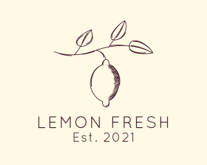 Lemon - Lemon Fruit Tree Branch logo design