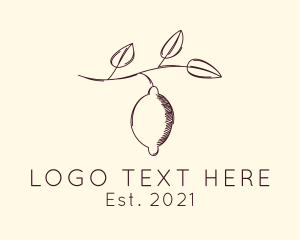 Scent - Lemon Fruit Tree Branch logo design