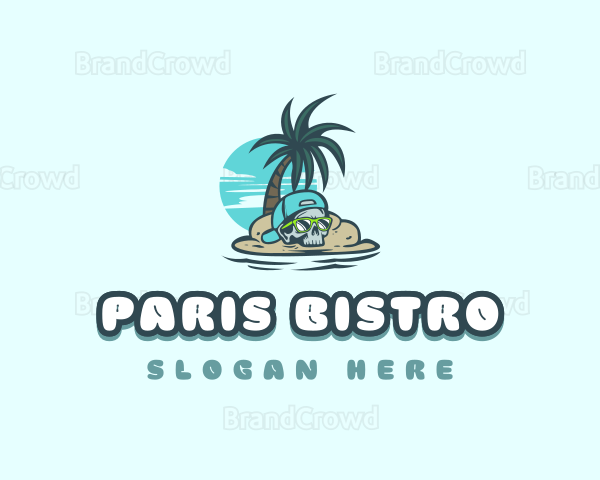 Island Skull Travel Logo