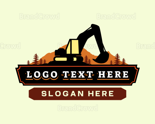 Landscape Backhoe Excavator Logo