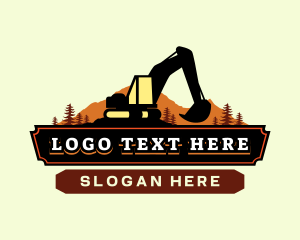Digging - Landscape Backhoe Excavator logo design