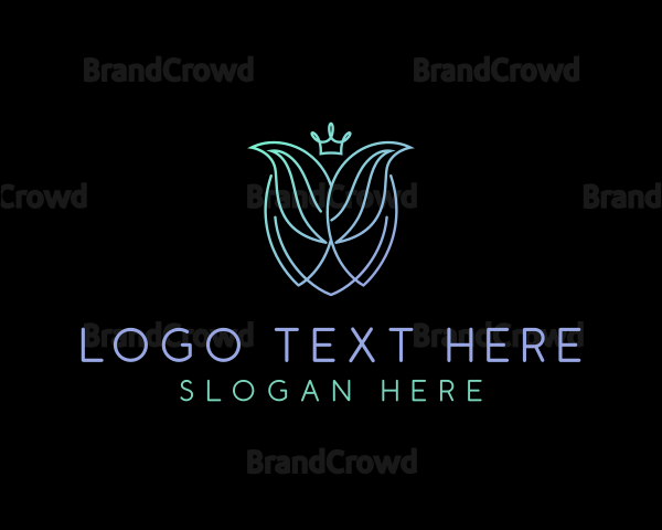 Abstract Mermaid Tail Crown Logo