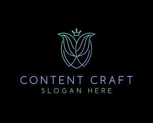 Abstract Mermaid Tail Crown   logo design