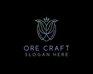 Abstract Mermaid Tail Crown   logo design