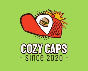 Retro Pop Burger Cap logo design