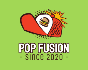 Pop - Retro Pop Burger Cap logo design