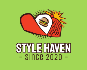 Hot Chips - Retro Pop Burger Cap logo design