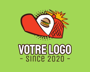 Snack - Retro Pop Burger Cap logo design