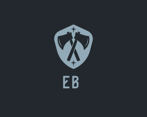 Shield - Medieval Axe Weapon logo design