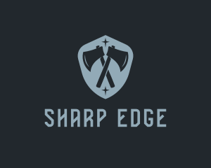 Medieval Axe Weapon logo design