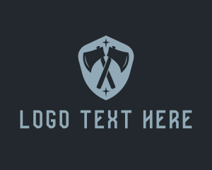 Weaponry - Medieval Axe Weapon logo design
