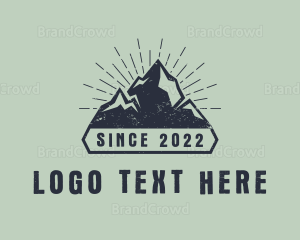 Rustic Mountain Summit Logo