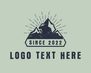 Mountain Climbing - Rustic Mountain Summit logo design