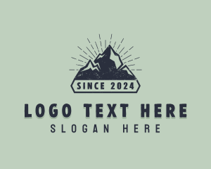 Outdoor - Rustic Mountain Summit logo design