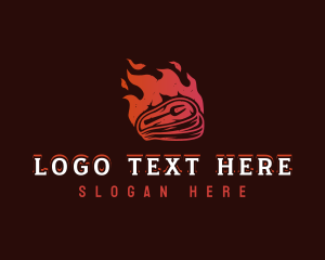 Chef - Meat Grill Flame logo design