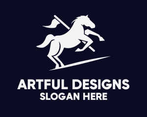 Galloping Horse Flag logo design