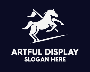 Galloping Horse Flag logo design