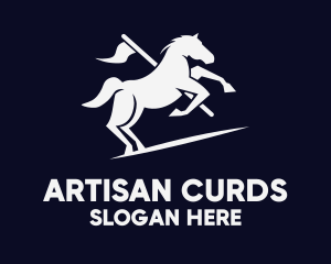 Galloping Horse Flag logo design