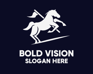 Galloping Horse Flag logo design