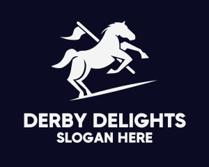 Derby - Galloping Horse Flag logo design