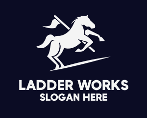 Galloping Horse Flag logo design