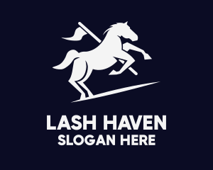 Galloping Horse Flag logo design