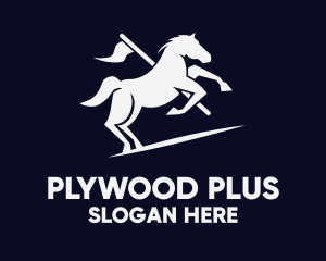 Galloping Horse Flag logo design